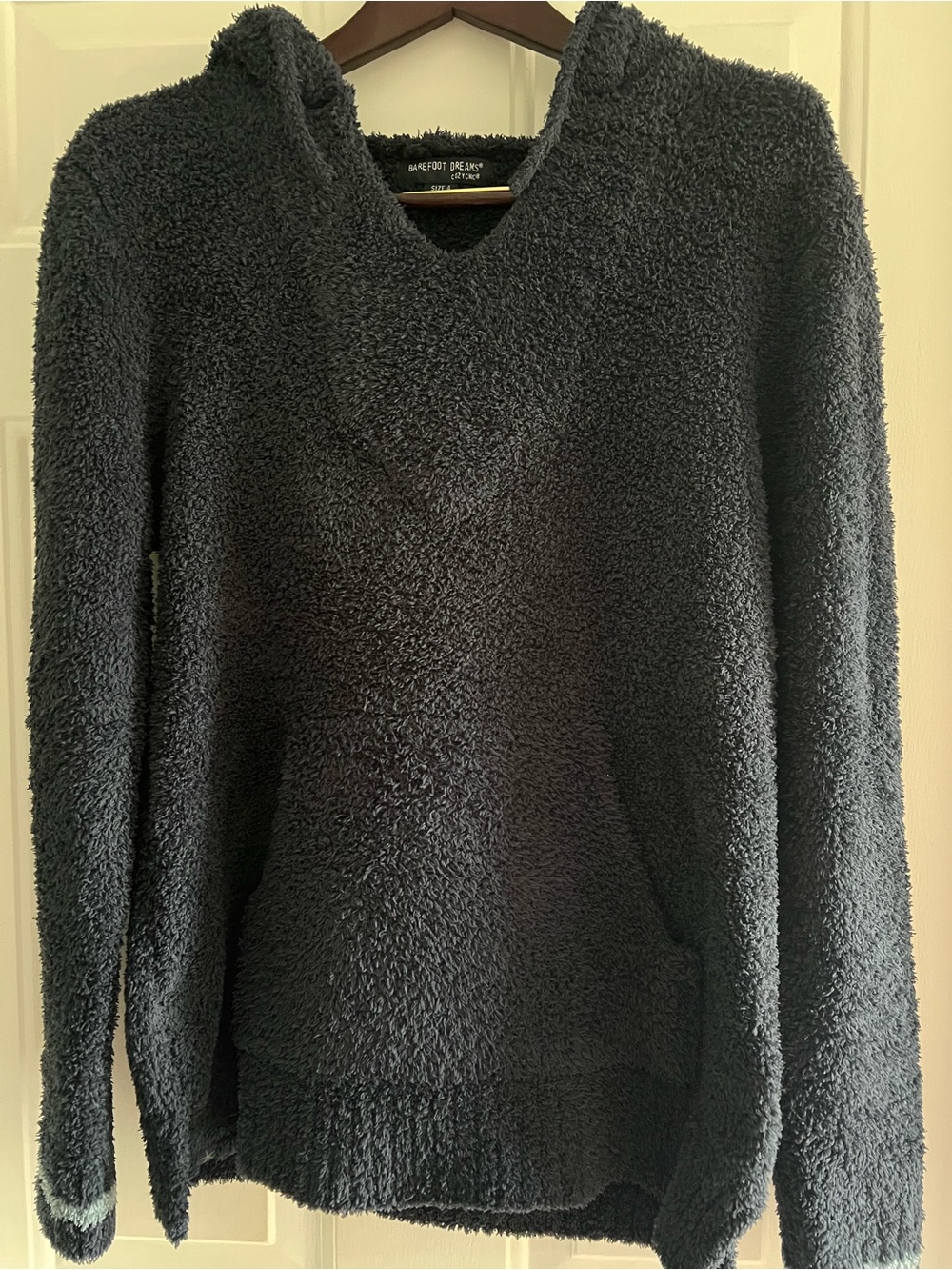 Barefoot Dreams Cozy Chic Fuzzy Sweater - navy